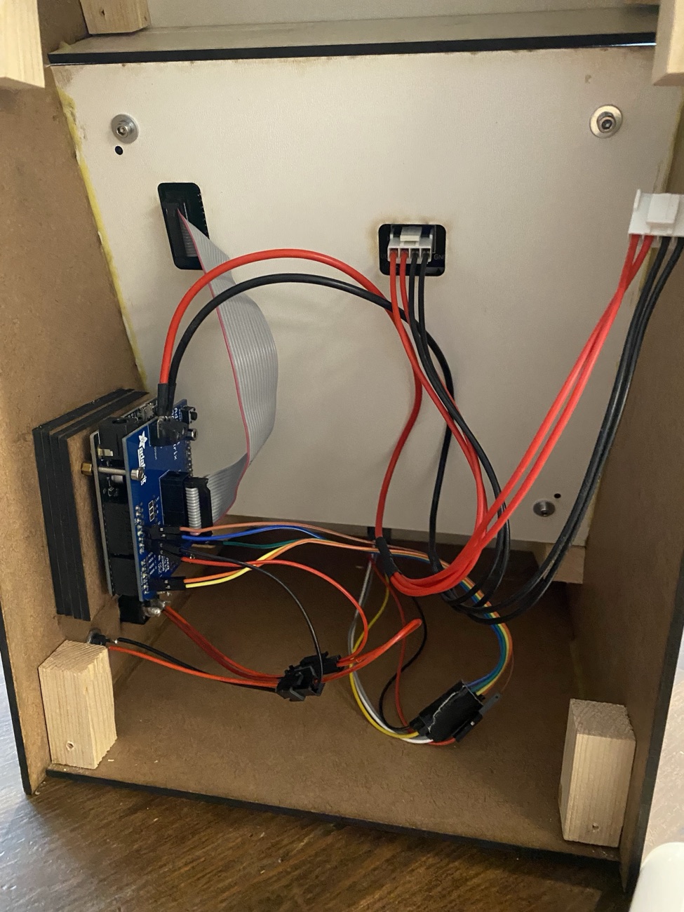 Rewired internals of the GRID enclosure