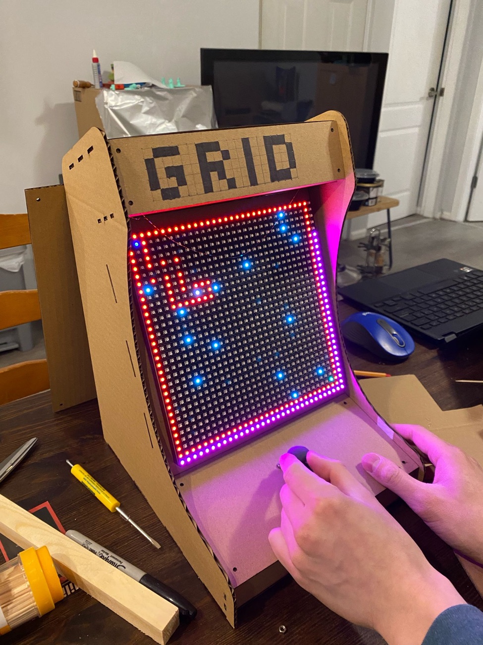 The prototype running A-Maze-ing Race
