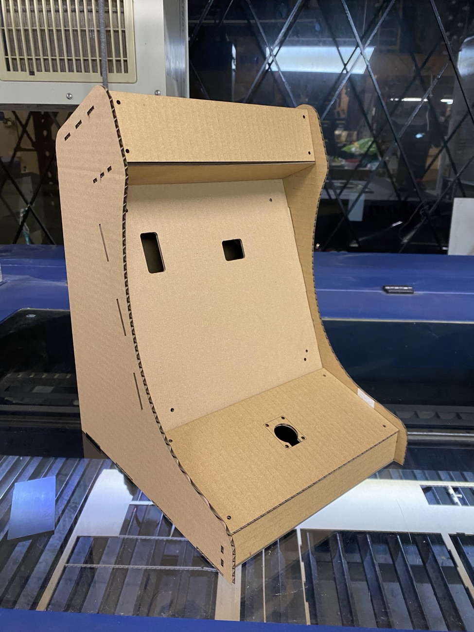 Cardboard prototype of the GRID enclosure